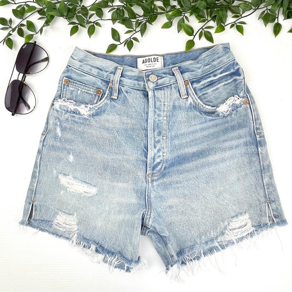 AGOLDE High Rise Dee Ricochet Cutoff distressed 
Shorts Sz 26